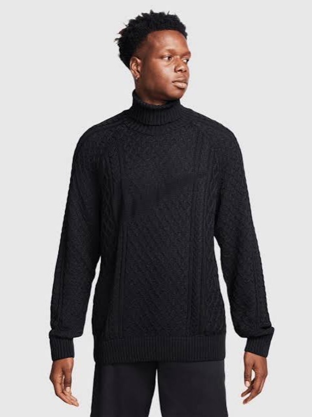 Nike  Black Cable-Knit  Sweater